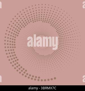 Circle mocha mousse dots on rose tan background. Geometric minimalist art. Design element for frame, logo, tattoo, web pages, prints, posters Stock Vector