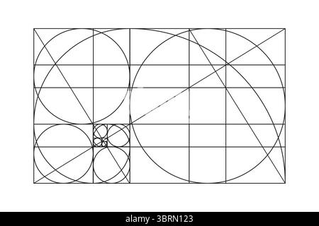 Golden ratio pattern. Fibonacci array, numbers form. Method golden ...
