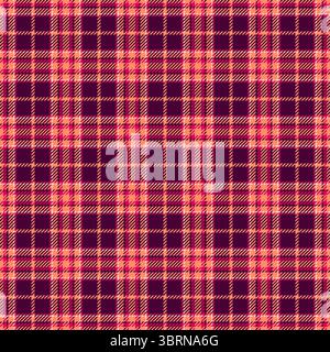 Vibrant coral and maroon plaid pattern.  Perfect for textile design, fashion, website backgrounds, or autumnal projects.  This seamless texture evokes Stock Vector