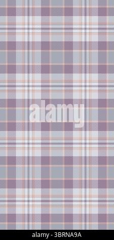 Subtle pastel plaid pattern in soft purple, gray, and peach tones.  Perfect for textile design, fashion, stationery, or website backgrounds. Stock Vector