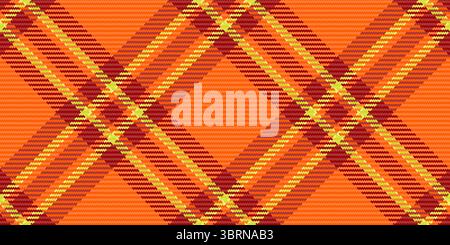 Vibrant autumnal plaid pattern.  Crosshatch design in warm oranges, reds, and golds. Perfect for fallthemed projects, textile designs, website backgro Stock Vector