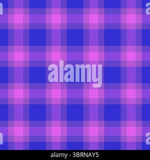 Vibrant plaid pattern. Bold, seamless textile design in shades of purple. Ideal for backgrounds, fabric design, and digital art. Adds a unique touch. Stock Vector