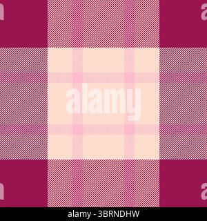 Textile pattern featuring pink and plum colored stripes creating a checkered effect. Use for backgrounds, fabric designs, or abstract compositions. Ve Stock Vector