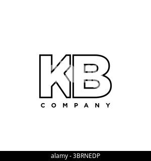 Trendy letter K and B, KB logo design template. Minimal monogram initial based logotype for company identity. Stock Vector