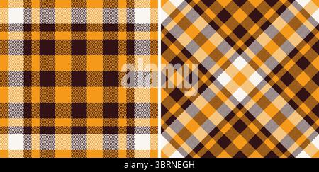 Warm and inviting textile design featuring classic plaid patterns in autumnal shades. Ideal for backgrounds, fabrics, or seasonal graphic elements. Stock Vector