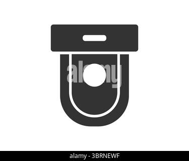 A minimalist icon design featuring a toilet. Useful for restroom signage, plumbing services, or hygiene related projects. Clean, modern, and easily re Stock Vector