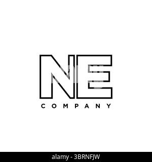 Trendy letter N and E, NE logo design template. Minimal monogram initial based logotype for company identity. Stock Vector