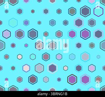 Honeycomb mosaic hexagons background. Multicolored geometric elements of varied size. Stock Vector