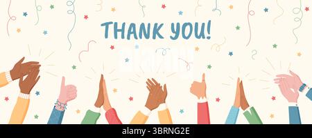 Diverse Hands Clapping In Appreciation Stock Vector