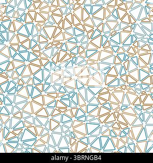 Minimalistic triangles background. Small triangles size. Multiple colors style. Rounded triangles outlined. Repeatable composition. Stock Vector