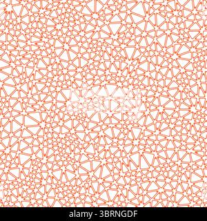 Triangles Background. Tiny triangles size. Solid Color style. Rounded triangular cells outlined. Repeatable pattern. Coral Sunset Glow. Stock Vector