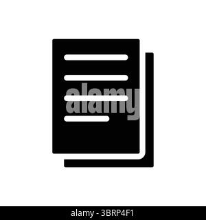 A minimalistic black and white icon representing a stack of papers. Ideal for any office-related projects, document management, or modern business the Stock Vector