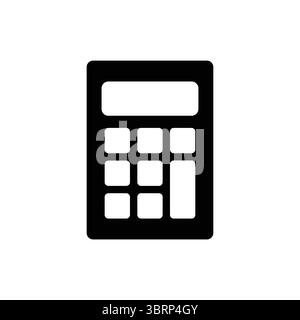 Simple black and white calculator icon suitable for financial, educational, or business contexts. Represents computation, analysis, and technology use Stock Vector