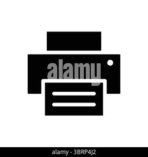 This black printer icon represents essential printing technology. Ideal for digital and print media, it enhances communication and office-related desi Stock Vector