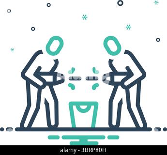 Icon for water fight, boy playing holi Stock Vector