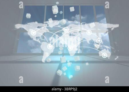 3d render of world map Stock Photo - Alamy