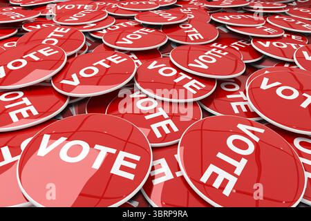 Badge red vote for election Stock Photo