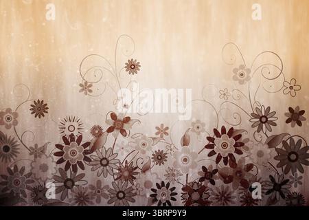 Digitally generated girly floral design Stock Photo