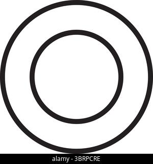 Concentric Circle Icon Minimal Geometric Line Art Symbol Design Stock Vector