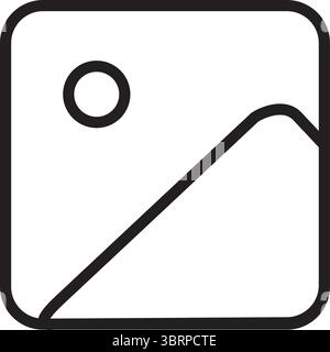 Image Placeholder Icon – Minimal Picture Symbol with Circle and Line Stock Vector