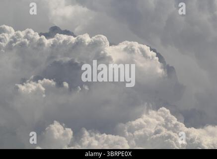 Close up of a cumulus storm cloud in a dramatic sky Stock Photo