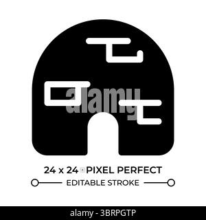 Igloo glyph ui icon Stock Vector