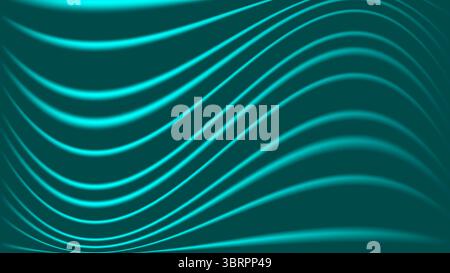 Serene Teal Waves Background - Abstract Wavy Design for Tranquil Aesthetics Stock Vector