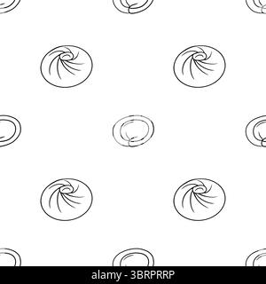 dumplings with meat vector pattern in sketch style Stock Vector