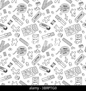 Bubble gum seamless pattern Stock Vector
