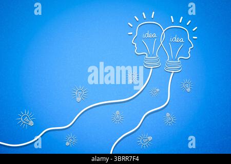 Composite image of idea against a blue background Stock Photo