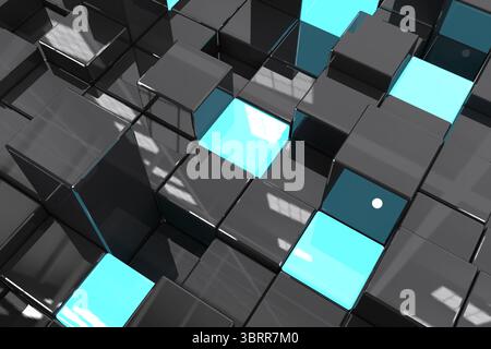 Digital image of black cubes Stock Photo