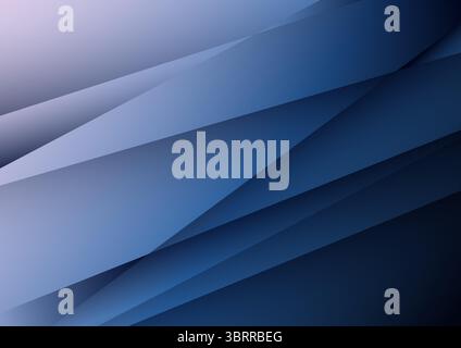 abstract geometric background with triangles and parallelograms, showing depth and motion with a soft gradient from lavender to deep blue, ideal for t Stock Vector