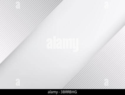 Minimalist light grey and white background with soft diagonal stripe design. Ideal for branding, web templates, business graphics, or clean presentati Stock Vector