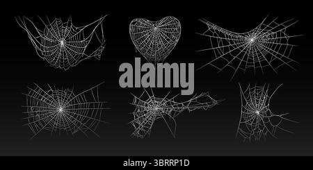Halloween old spooky cobweb with various sizes and shapes. Stock Vector