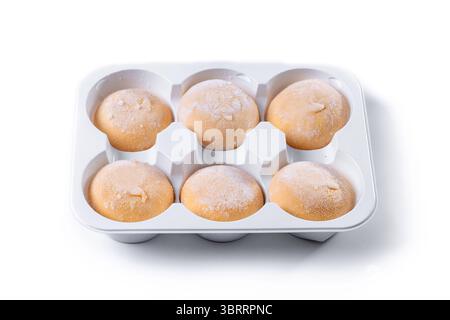Japanese Mango ice cream mochi isolated on white background Stock Photo