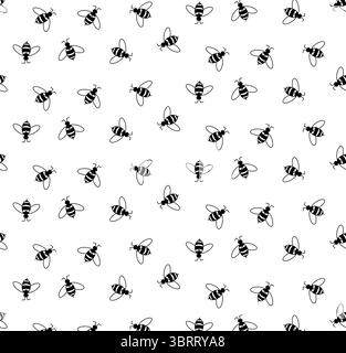 Honey bee seamless pattern Stock Vector Image & Art - Alamy