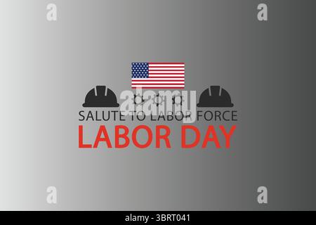 Labor Day Tribute Poster and National usa Flag Stock Vector