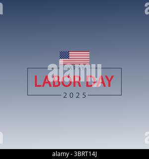Labor Day Poster with USA Flag Stock Vector