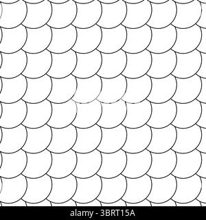 abstract simple black mermaid scale seamless pattern. Vector graphic line illustration. design for fashion graphics, textile prints, fabrics, wallpape Stock Vector