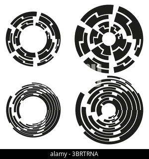 Tech ring icon. Segment circle pattern. Futuristic HUD Vector. Geometric interface. Stock Vector
