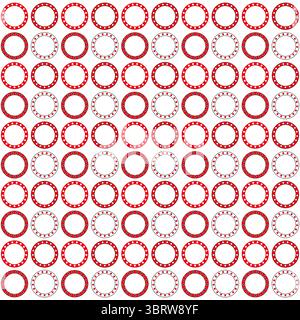 Polychromatic poker pattern. Repeating circular tokens. Hypnotically rhythmic Vector. Decorative speckled grid Stock Vector