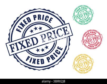 A Fixed Rate Badge Pack, Grunge Rubber Set Price Approval Stamps Stock Vector