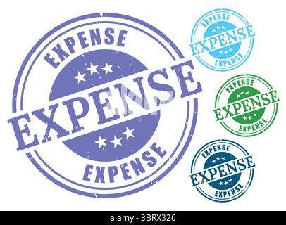 A Cost Control Stamp Vector Set, Grunge Rubber Expense Label Pack Stock Vector