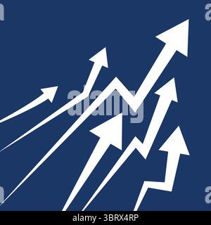 Upward Arrows on blue background Representing Financial Success, Vector Illustration Stock Vector