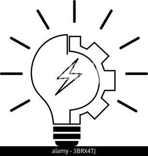 Light Bulb line icon, Idea sign, solution, thinking concept. Lighting Electric lamp, electricity, shine, shiny. Flat style for graphic design, logo. Stock Vector