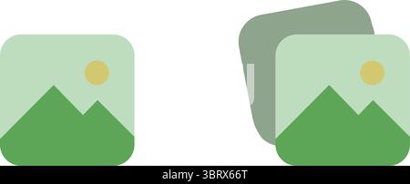 Gallery icon set. image symbol. photo gallery sign and symbol. color Picture signs. Photograph button. Painting frame concept, Vector Illustration Stock Vector