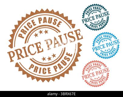 A Price Hold Grunge Stamp Bundle, Frozen Rate Vector Label Collection Stock Vector