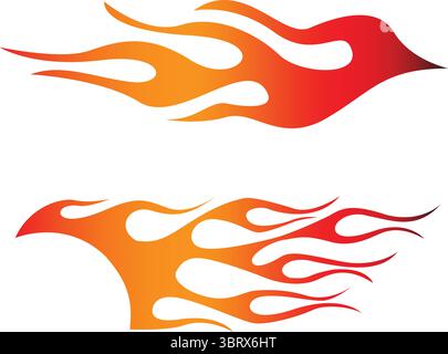 Racing flame car sticker tribal fire flame car decal fire tattoo vector art for car sides and motorcycle tanks, Vector Illustration Stock Vector