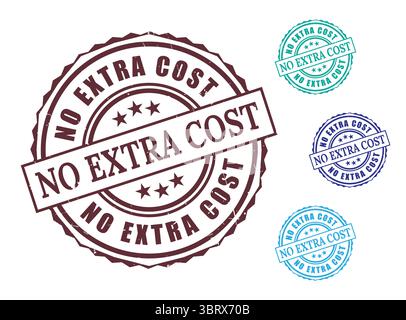 A Complimentary Service Stamp Collection, Grunge Rubber No Extra Charge Labels Stock Vector