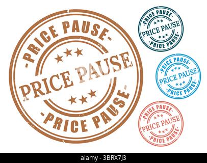 A Cost Freeze Stamp Vector Pack, Grunge Style Price Hold Badge Set Stock Vector